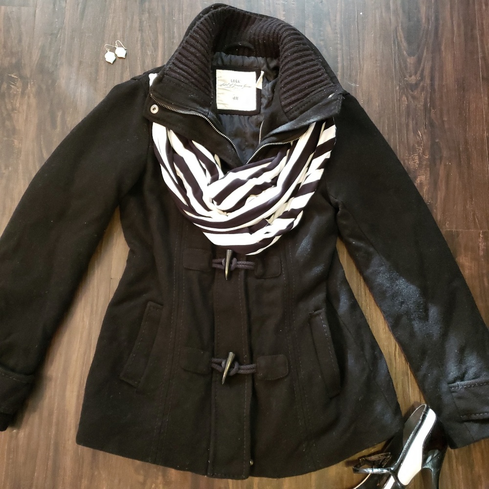 Black toggle overcoat